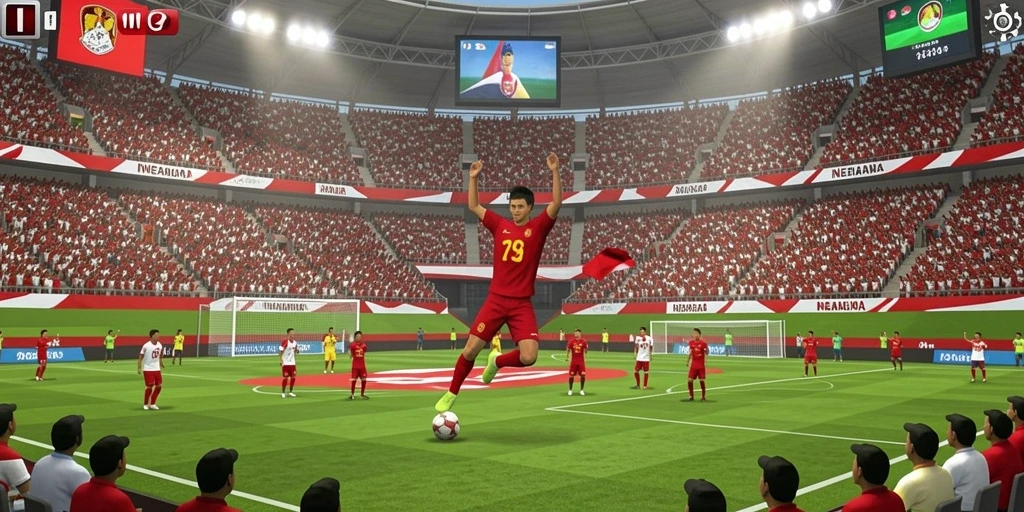 Gambar menampilkan karakter utama dalam aksi petualangan.